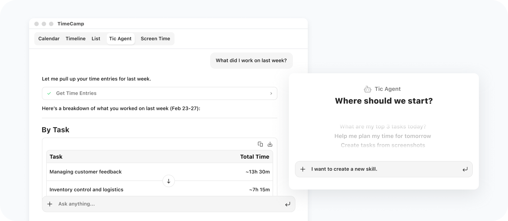AI Time Tracking Agent
