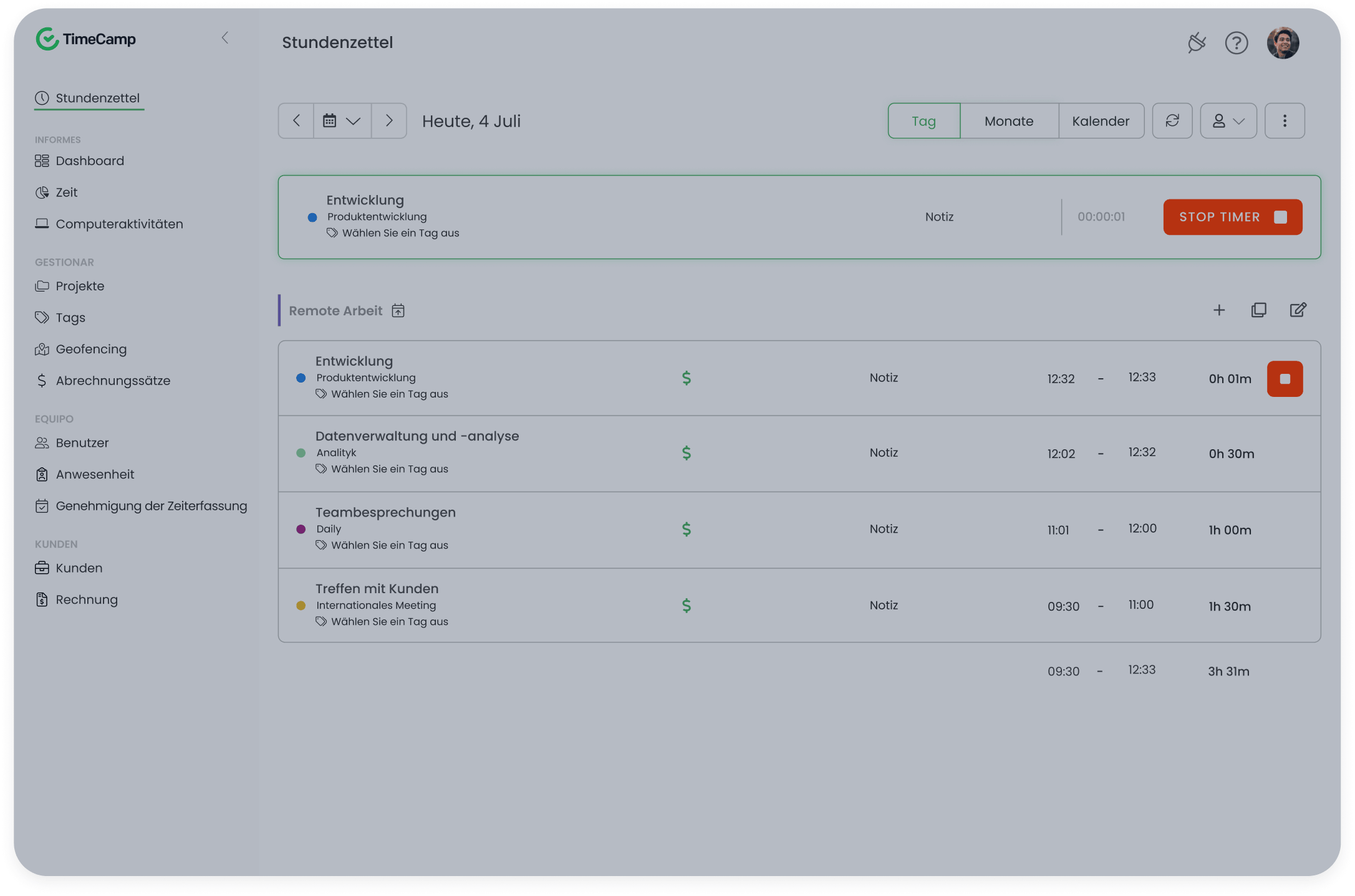 TimeCamp demo