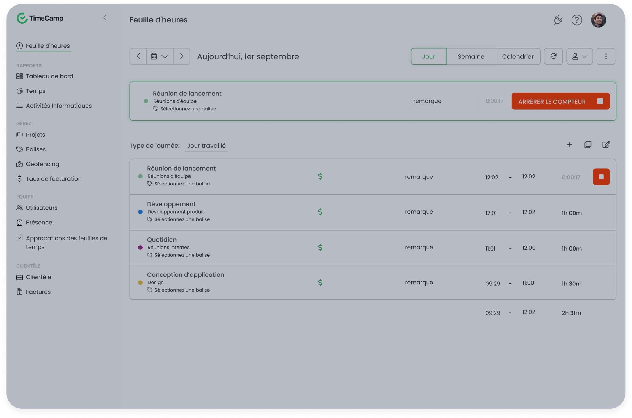 TimeCamp demo