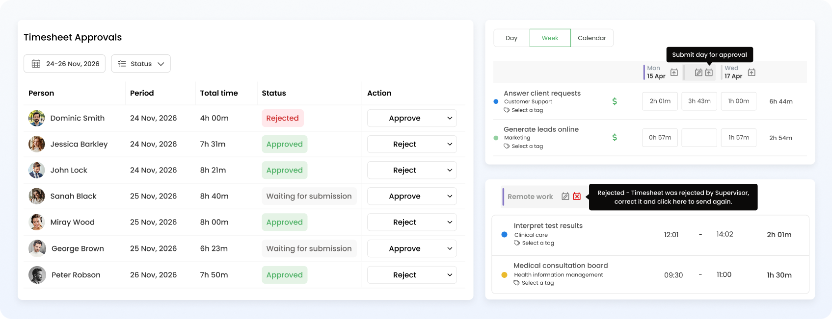Timesheet approvals top image